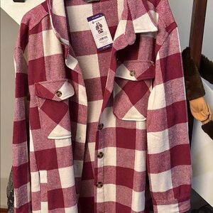 Plaid Women's Jacket in Red and White NWT